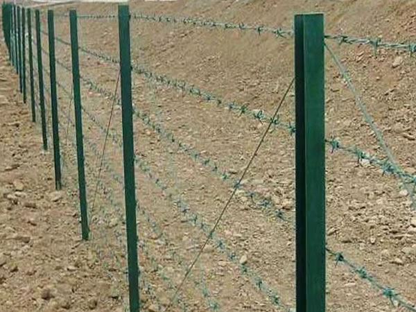 Powder coated galvanized barbed wire dark green 2mm